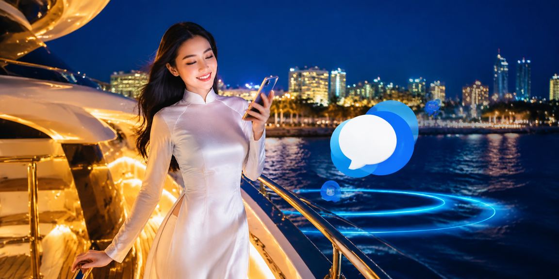 Người dùng nữ áo dài tại Phan Thiết truy cập casino trên điện thoại di động